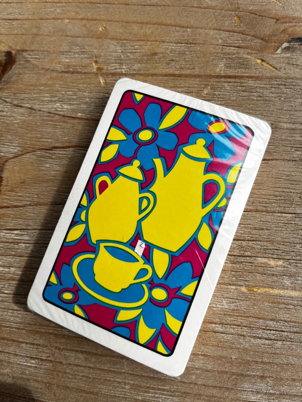 Vintage 60s Flower Power Tea Set Deck of Cards NIP